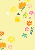 Danse florale sur fond jaune lumineux